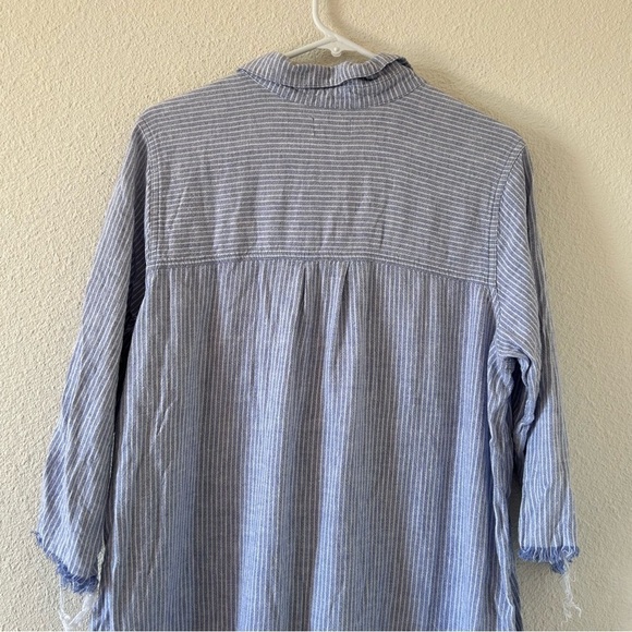 Old Navy Women’s Shift Dress XL Blue White Stripe Button Front Pockets Relax - Picture 11 of 12